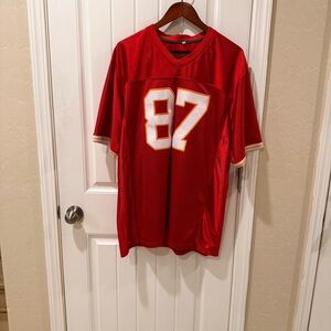 Red Men's 87 Jersey with Number Print